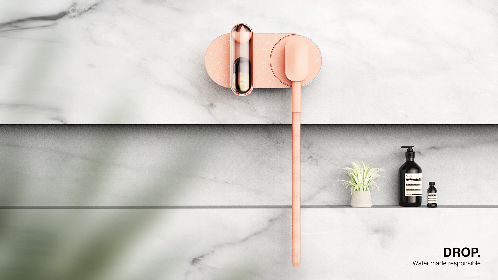 Dripping water，Shower faucet，concept，