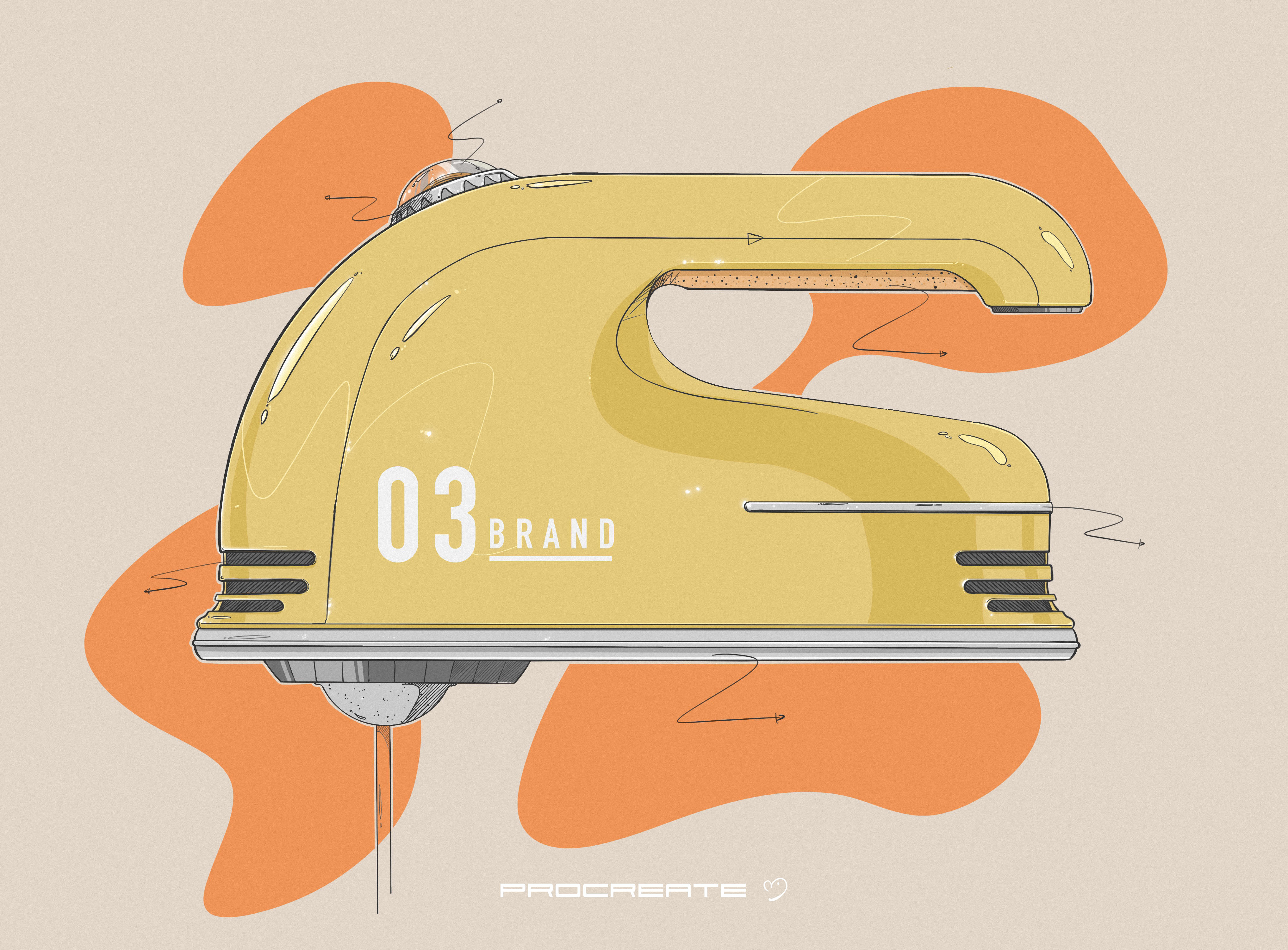 Hand drawn，Ubee ，product，