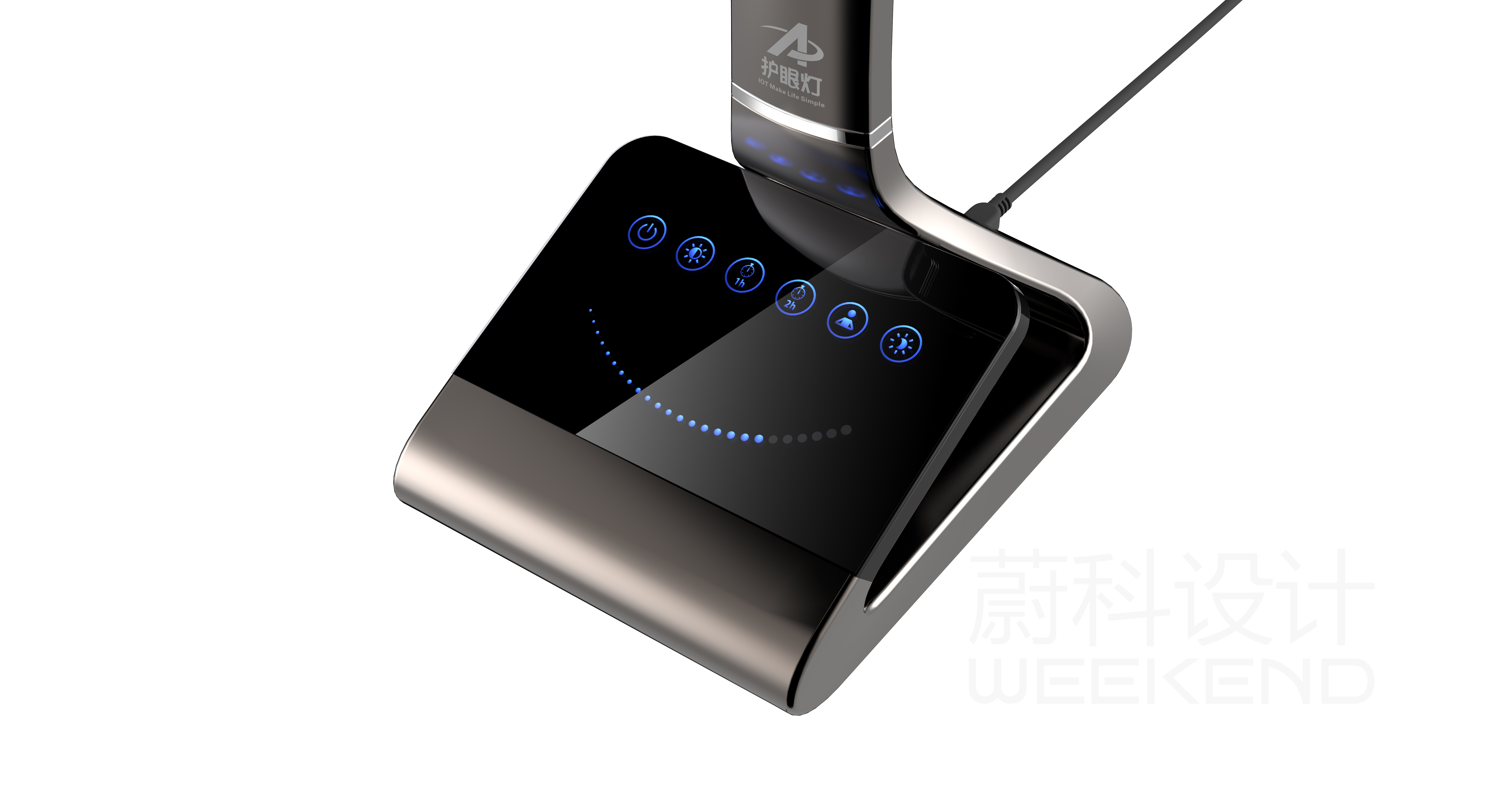 Infrared intelligent monitoring，LED desk lamp，USB interface，Atmosphere lamp，