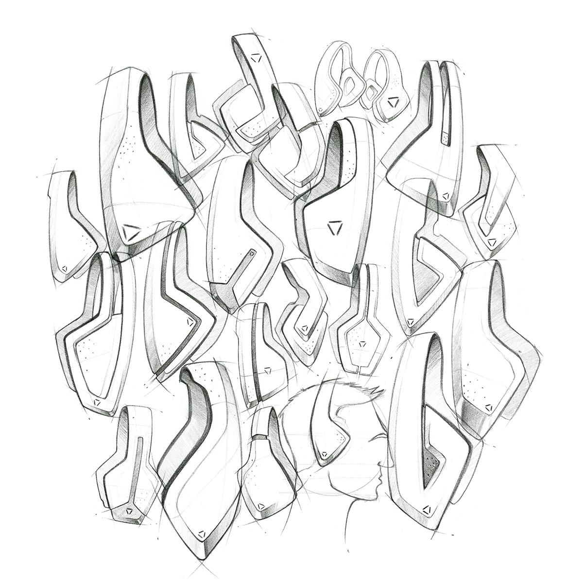 Daniel CORIC，ps，design sketch，shoes，Hand drawn collection，