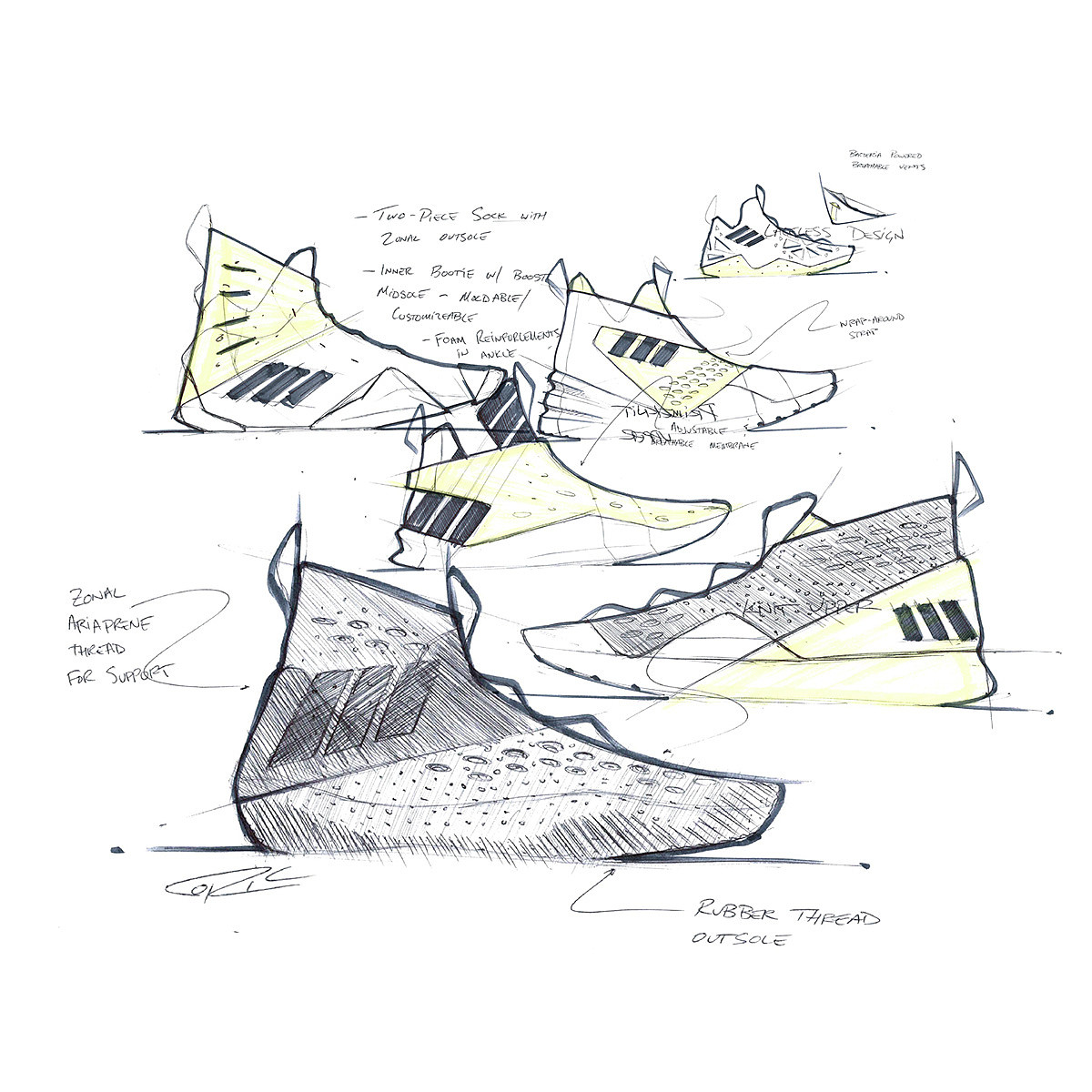 Daniel CORIC，ps，design sketch，shoes，Hand drawn collection，