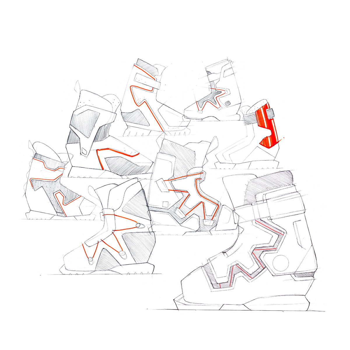 Daniel CORIC，ps，design sketch，shoes，Hand drawn collection，