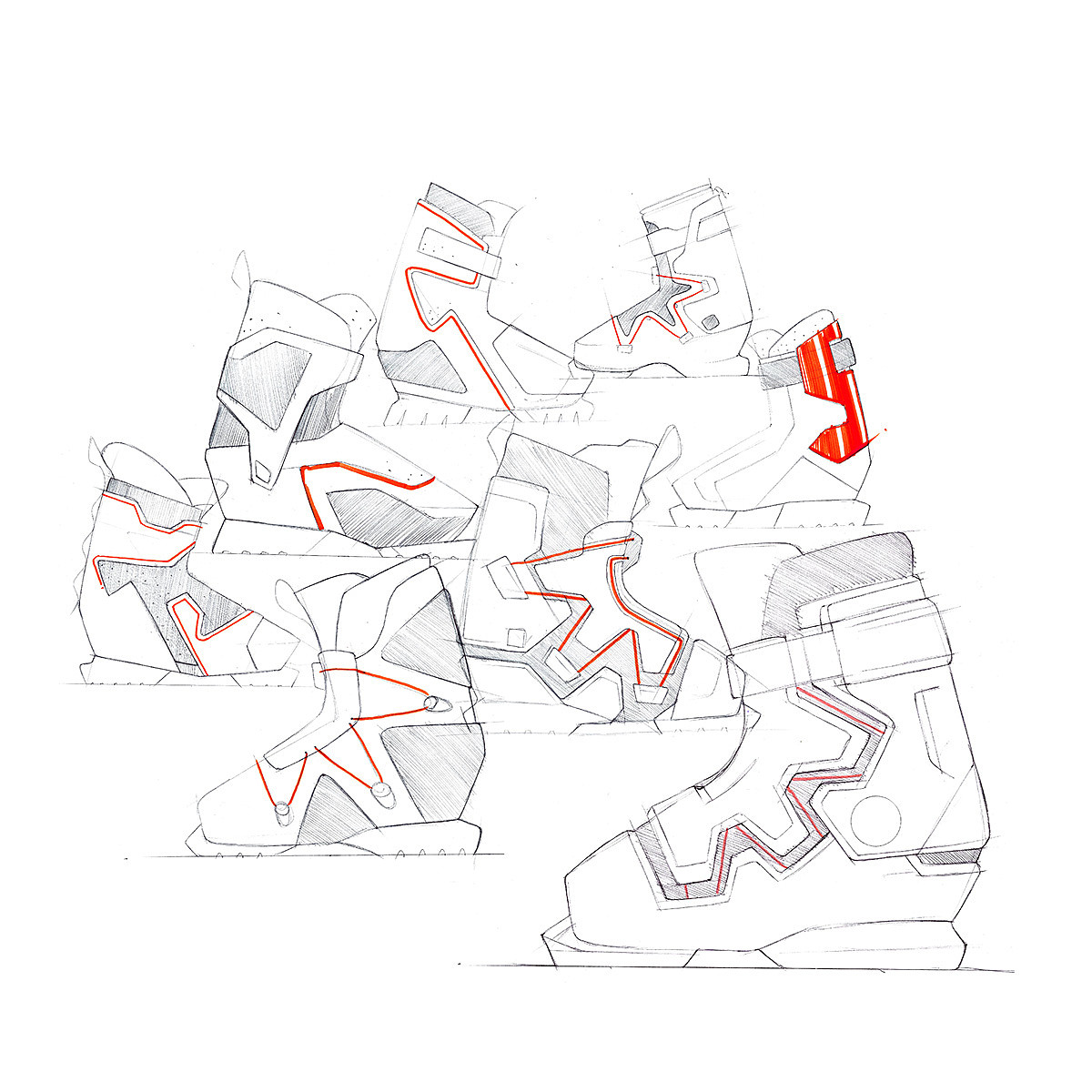 Daniel CORIC，ps，design sketch，shoes，Hand drawn collection，