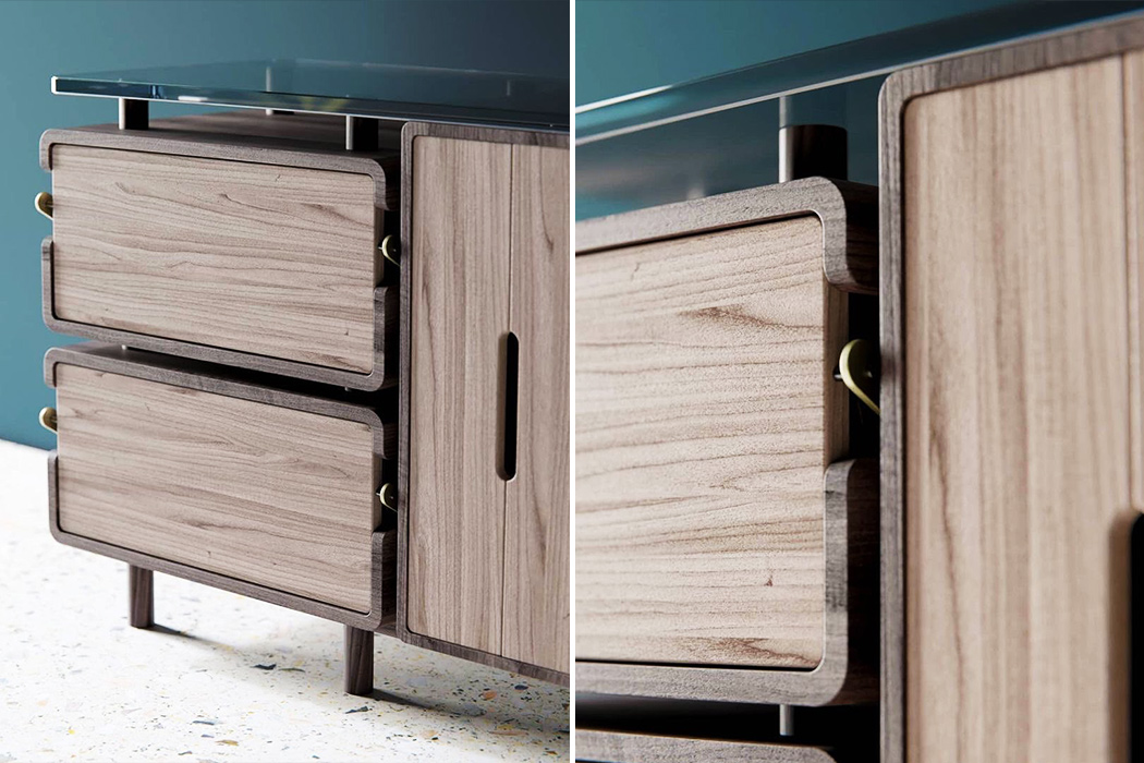 sideboard，wooden ，Bearing，Retro，