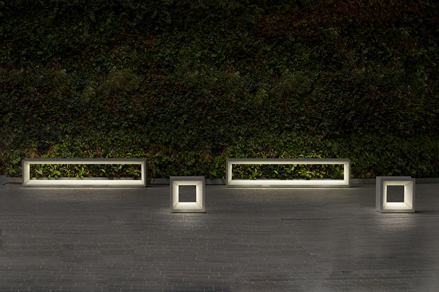 bench，city，lighting，concrete，