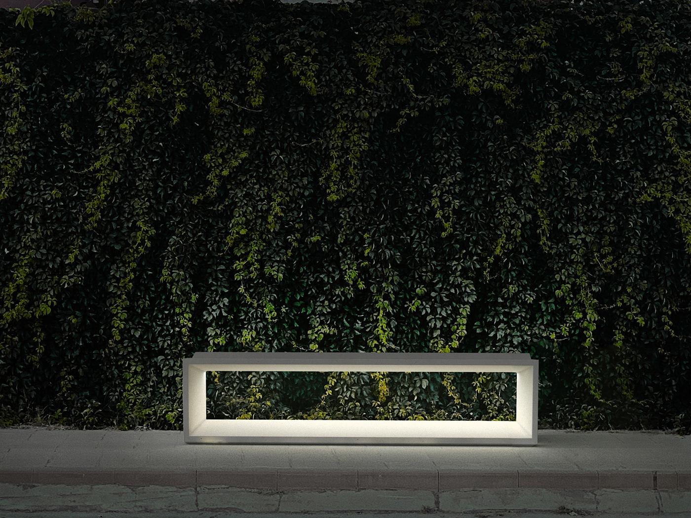 bench，city，lighting，concrete，