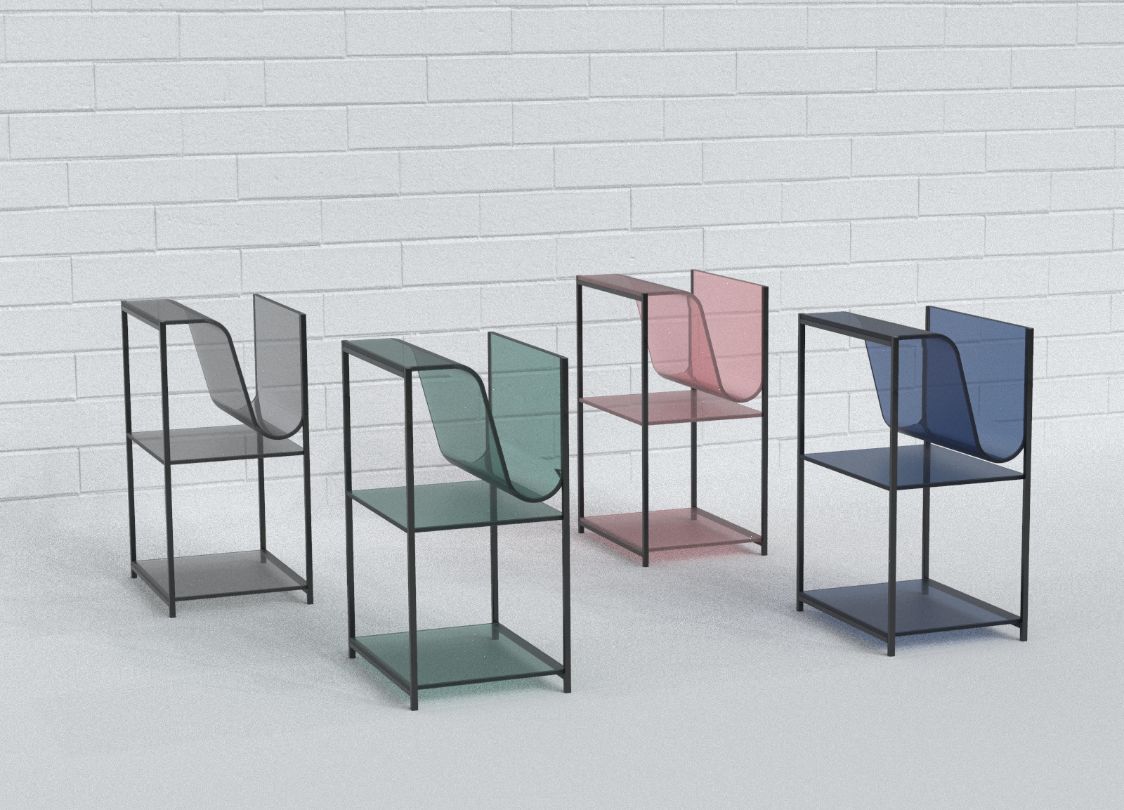 Tables and chairs，Matching，modern，Simplicity，Study，texture of material，transparent，wave，