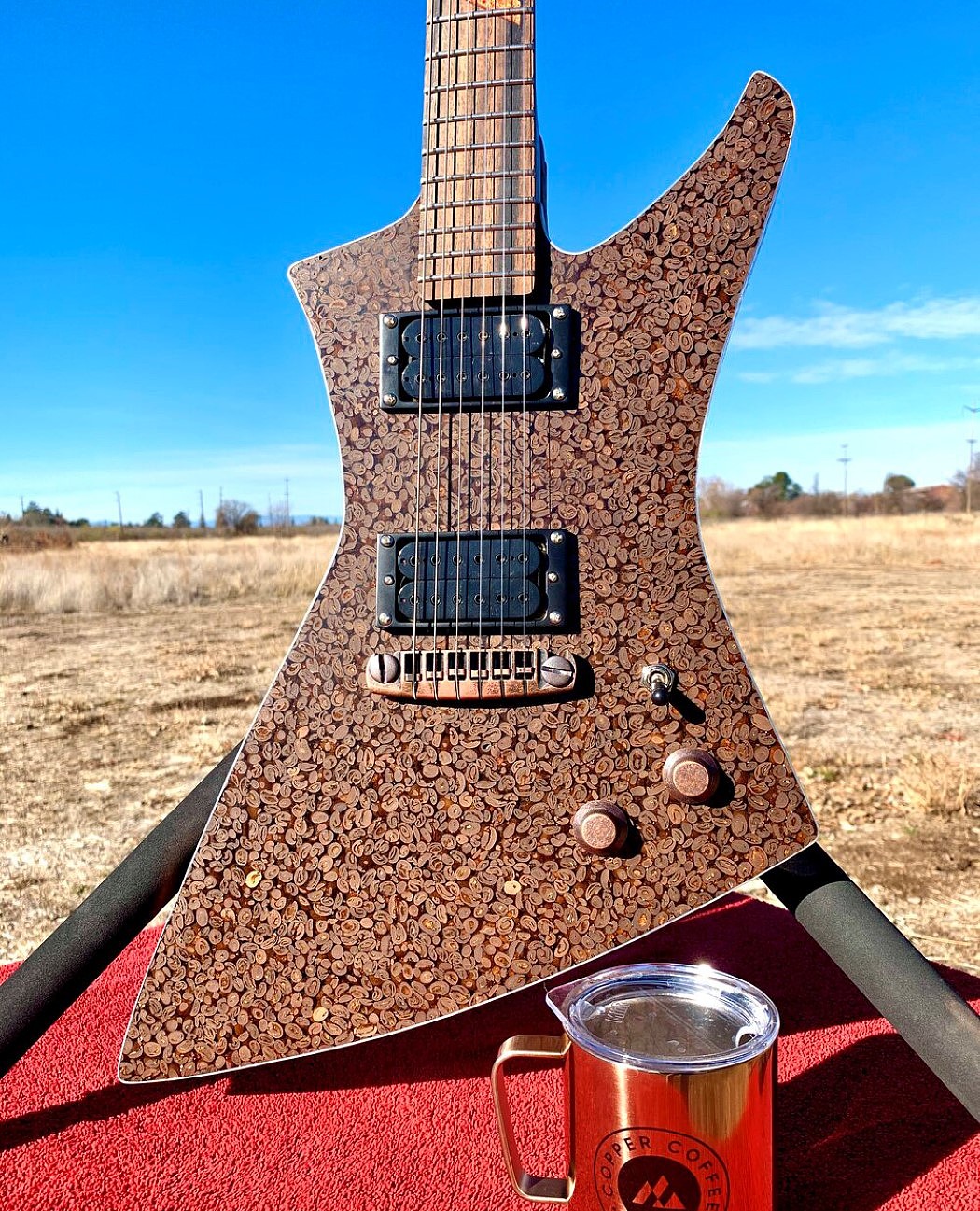 Electric guitar，coffee bean，Burls Art，