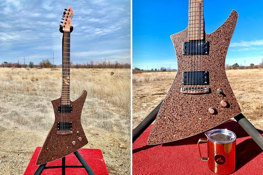 Electric guitar，coffee bean，Burls Art，