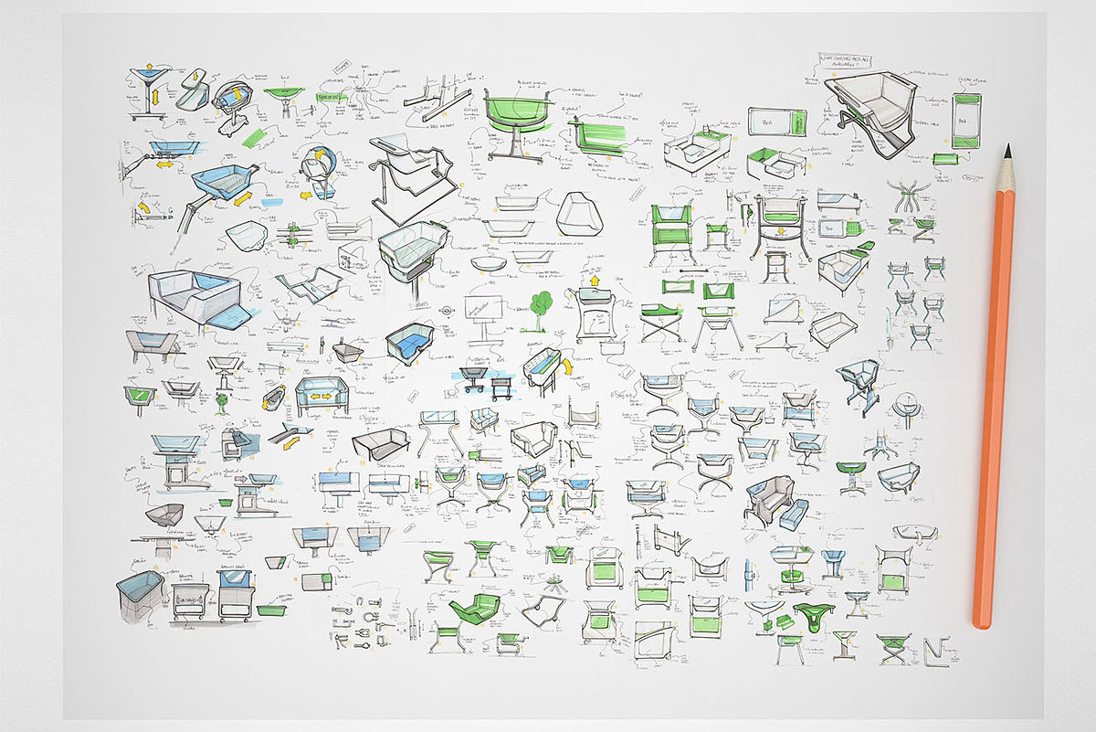 Mother and baby，industrial design，product design，Bed，