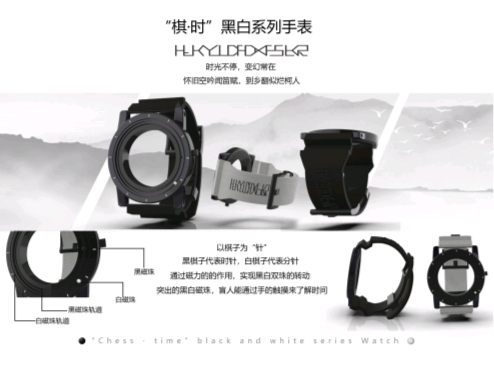 Wrist watch，Magnetic beads，No pointer，magnetic force，Black and white series，conceptual design，