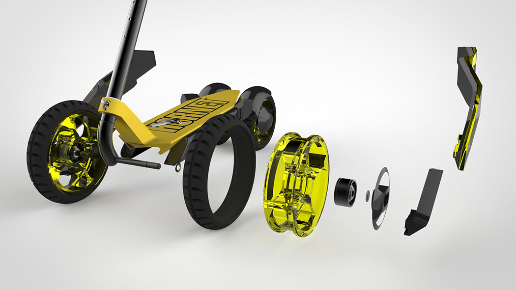 Black Technology，Scooter，yellow，black，