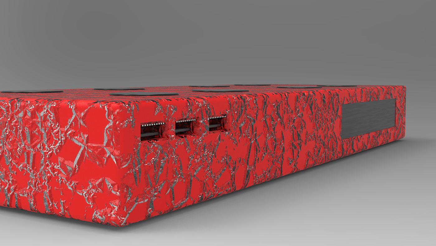 Appearance design of power bank，red brick，Combination of building materials and electronic products，