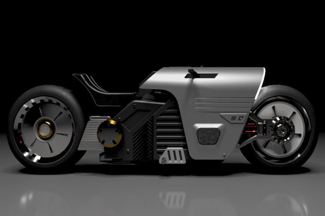 Electric bicycle，science fiction，future，Shuvoneel Chakrabor，gules，