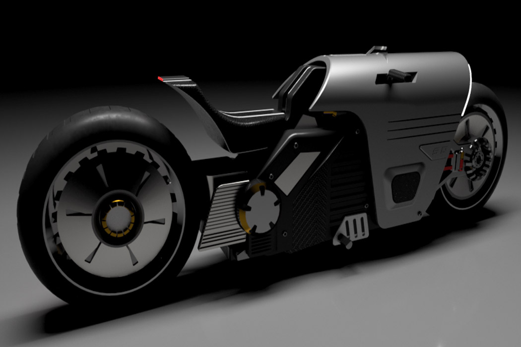 Electric bicycle，science fiction，future，Shuvoneel Chakrabor，gules，