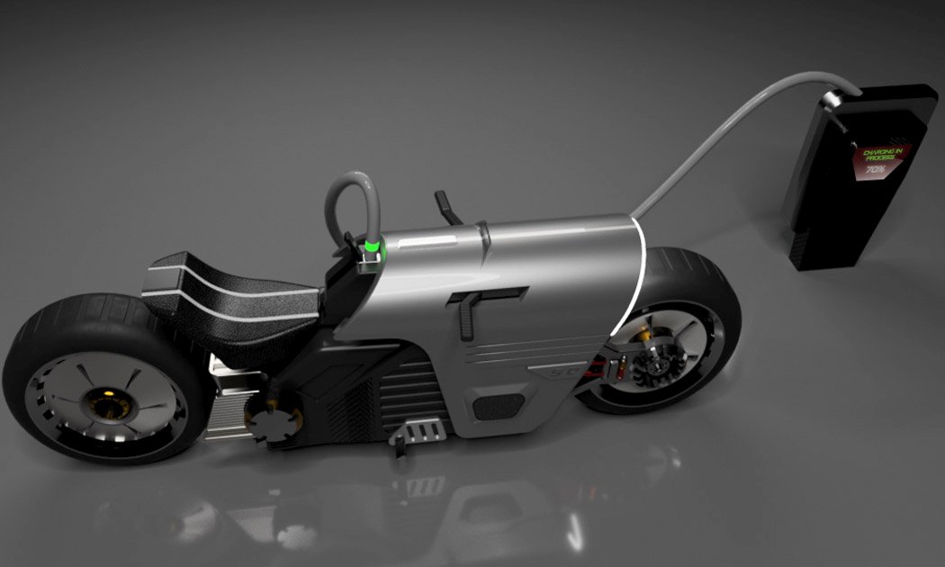 Electric bicycle，science fiction，future，Shuvoneel Chakrabor，gules，