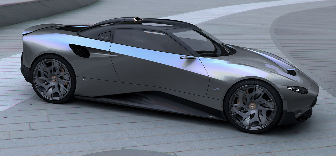 Spyker c9-v series，automobile，design sketch，