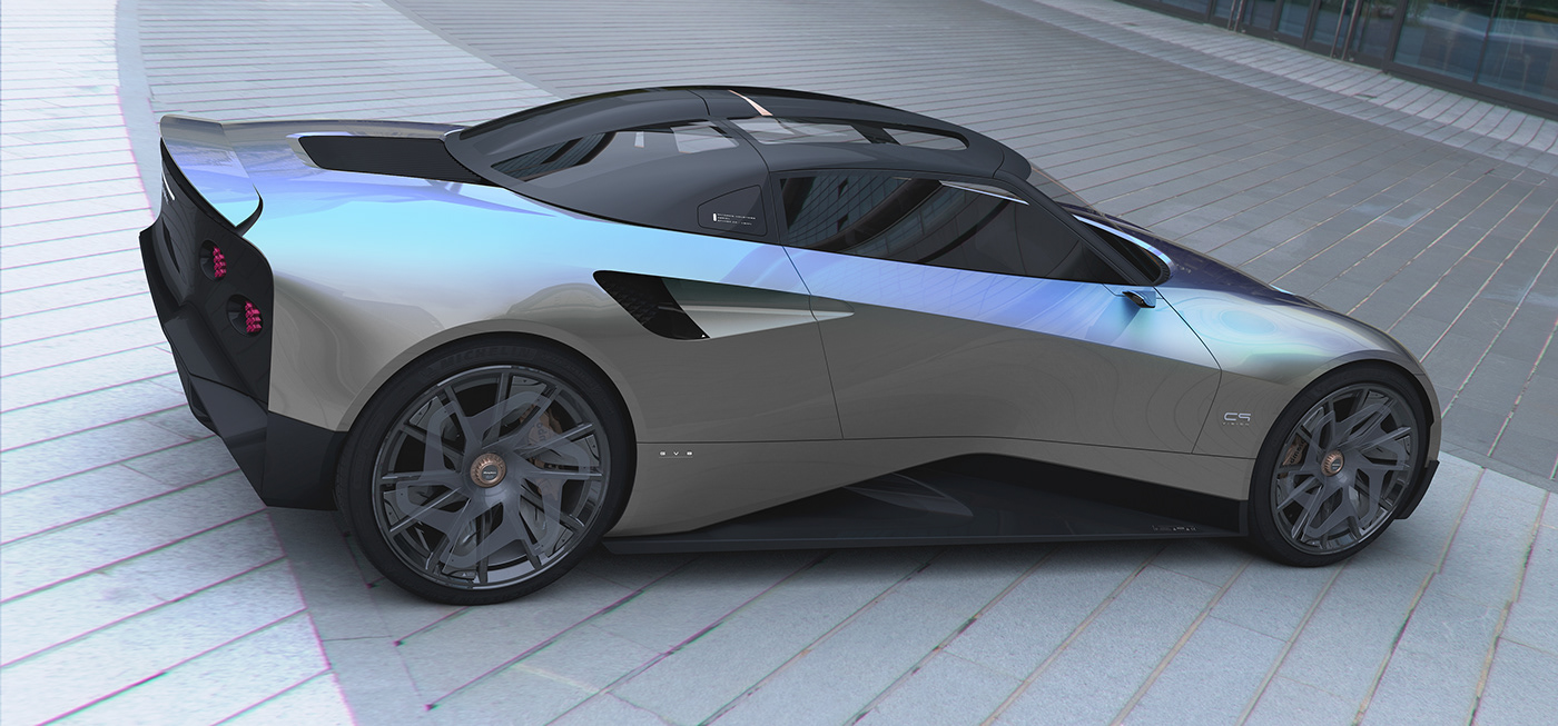 Spyker c9-v series，automobile，design sketch，