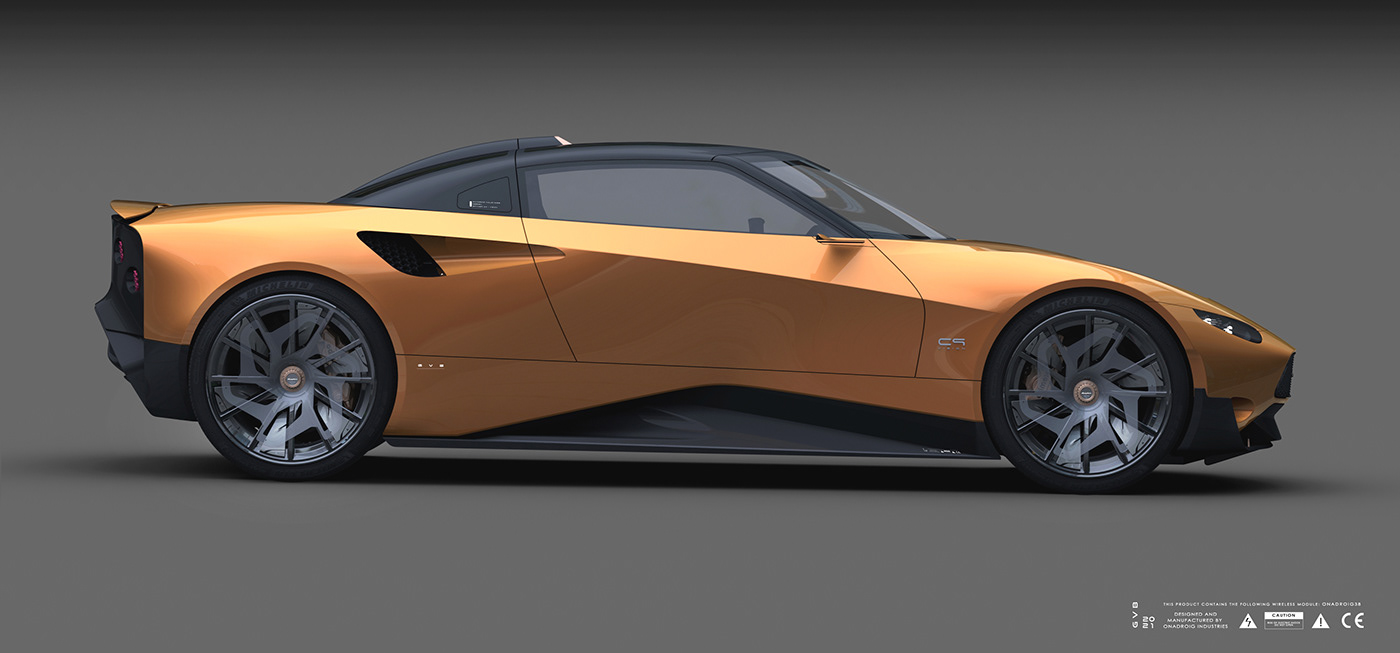 Spyker c9-v series，automobile，design sketch，