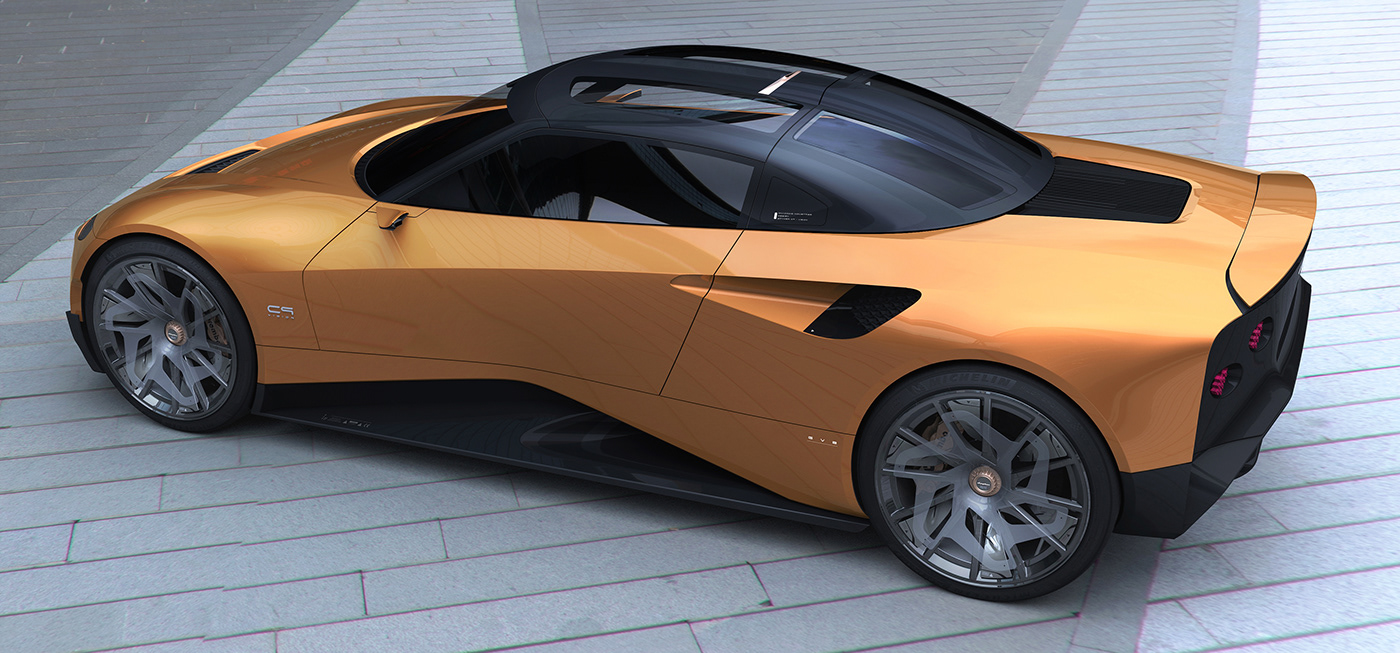 Spyker c9-v series，automobile，design sketch，