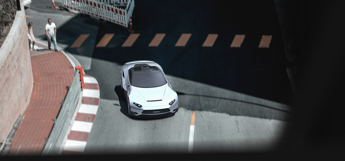 Spyker c9-v series，automobile，design sketch，