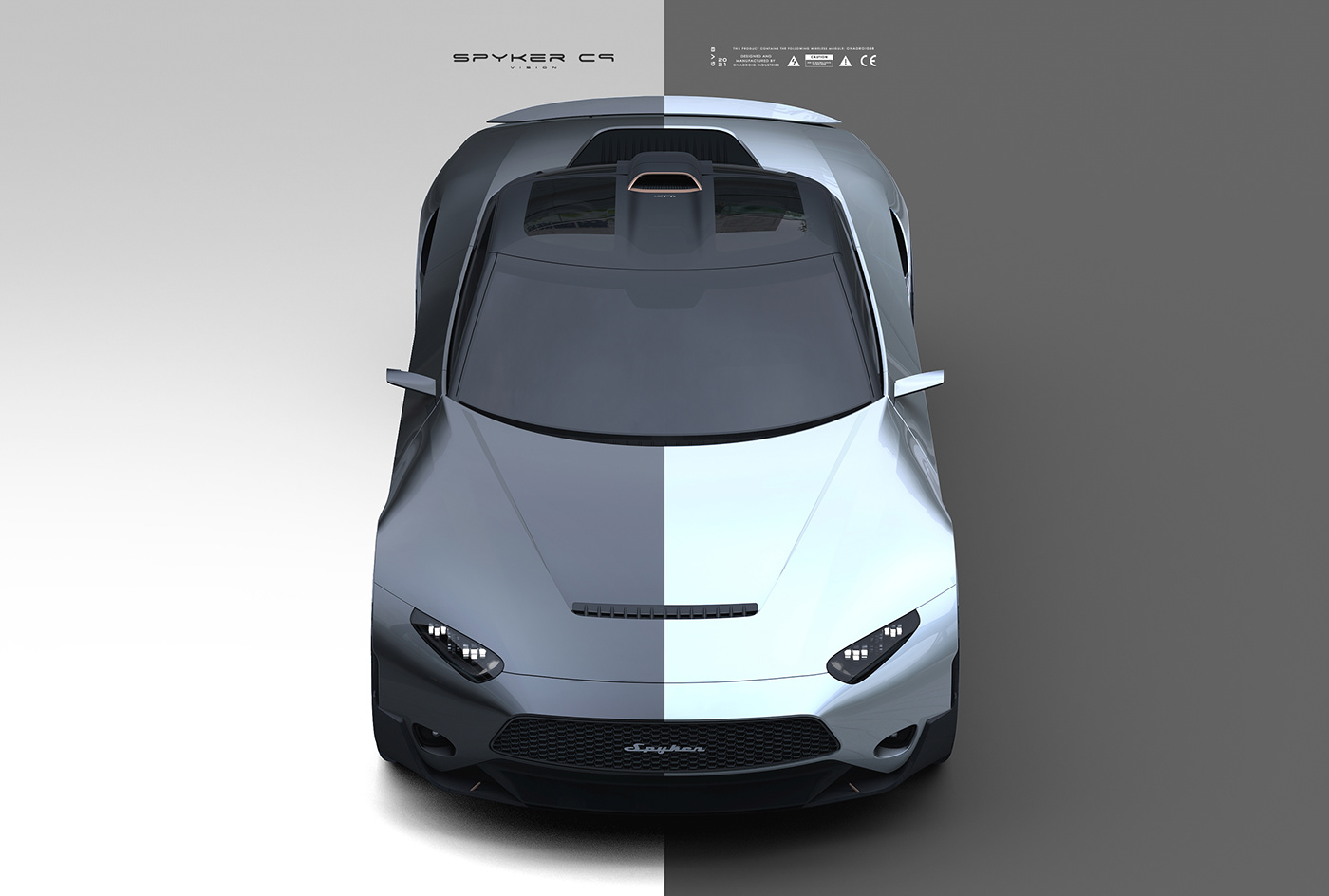 Spyker c9-v series，automobile，design sketch，