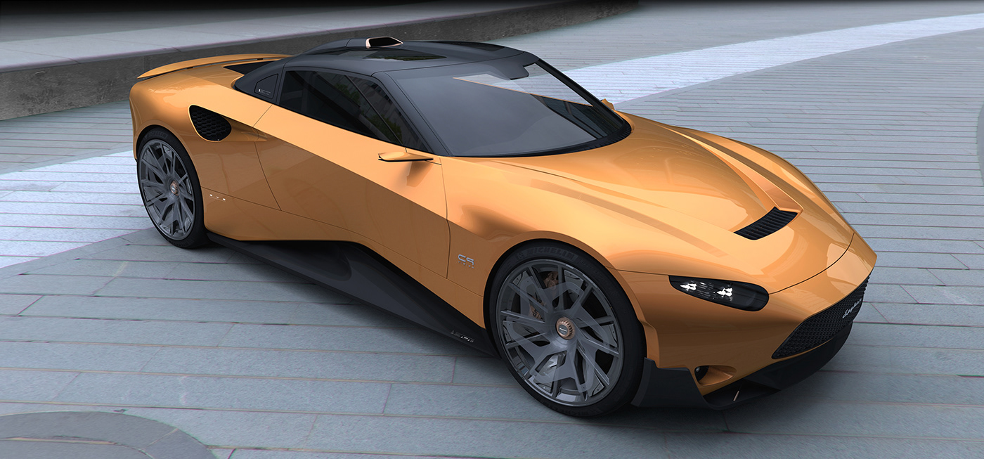 Spyker c9-v series，automobile，design sketch，