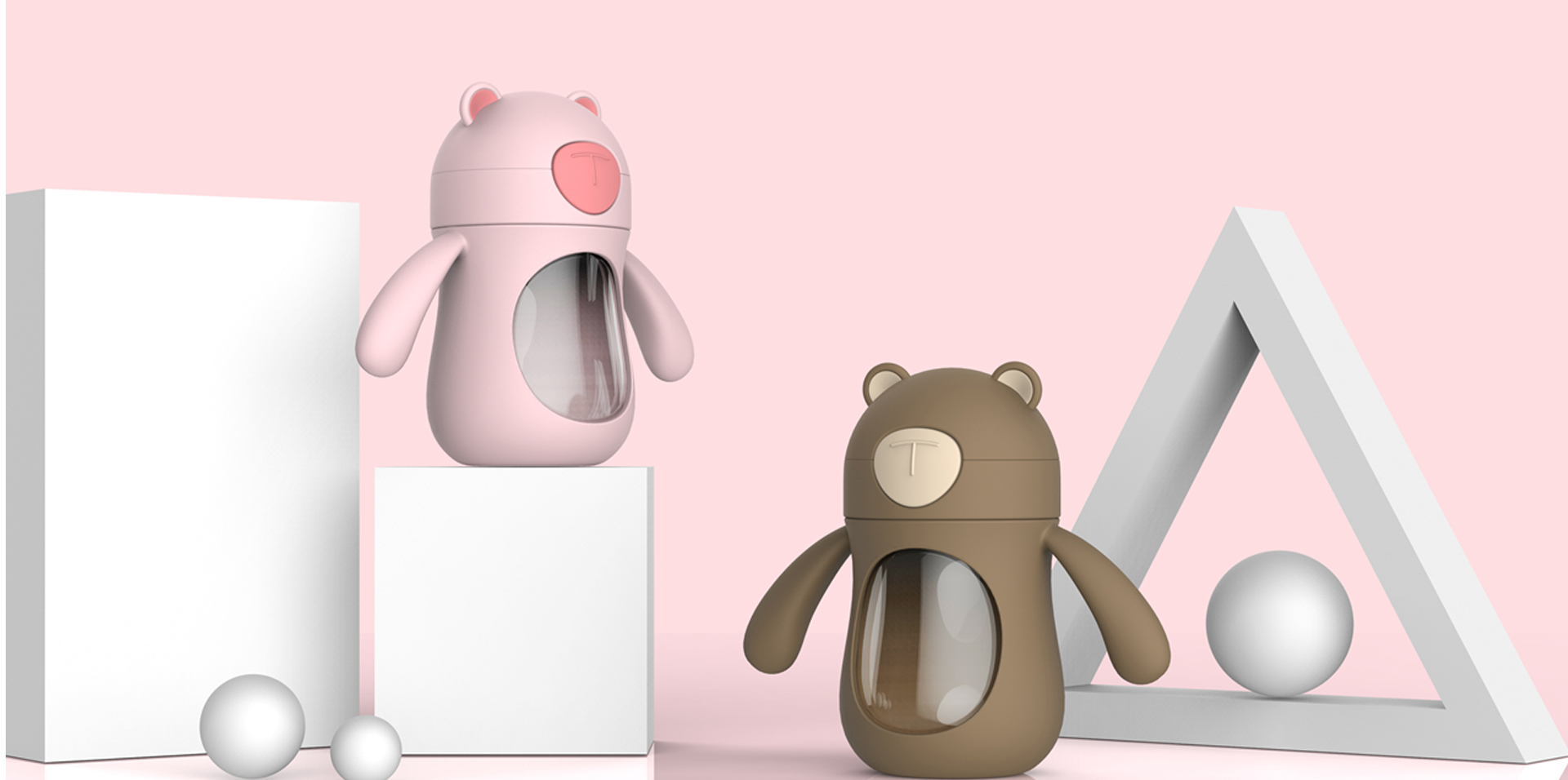 Baby bottles, bears，