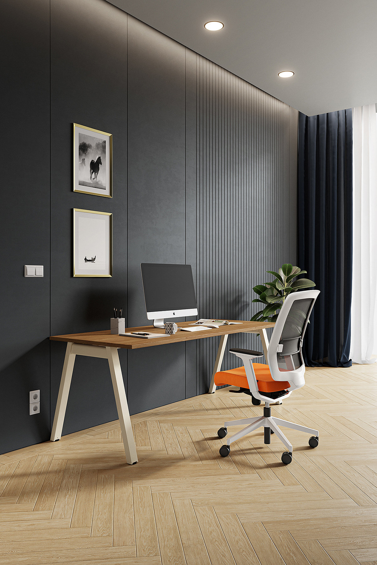 to work in an office，furniture，cgi，