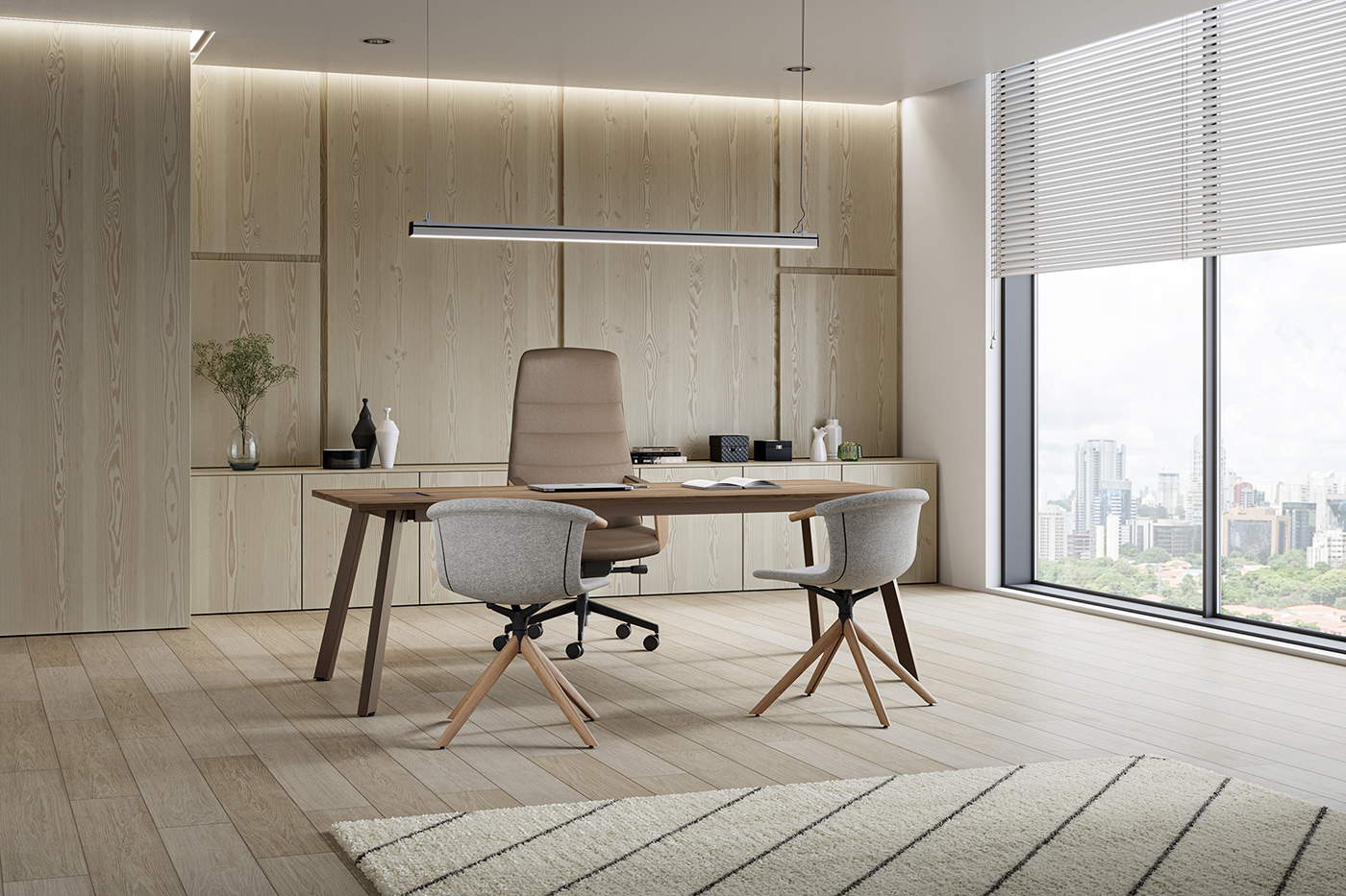 to work in an office，furniture，cgi，