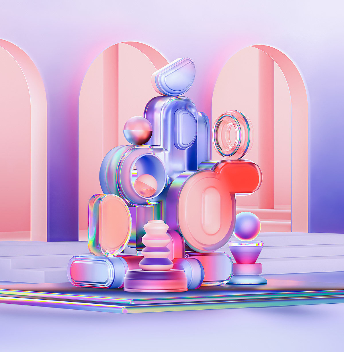 Rob Ju árez，Artwork，Glass products，Color art，