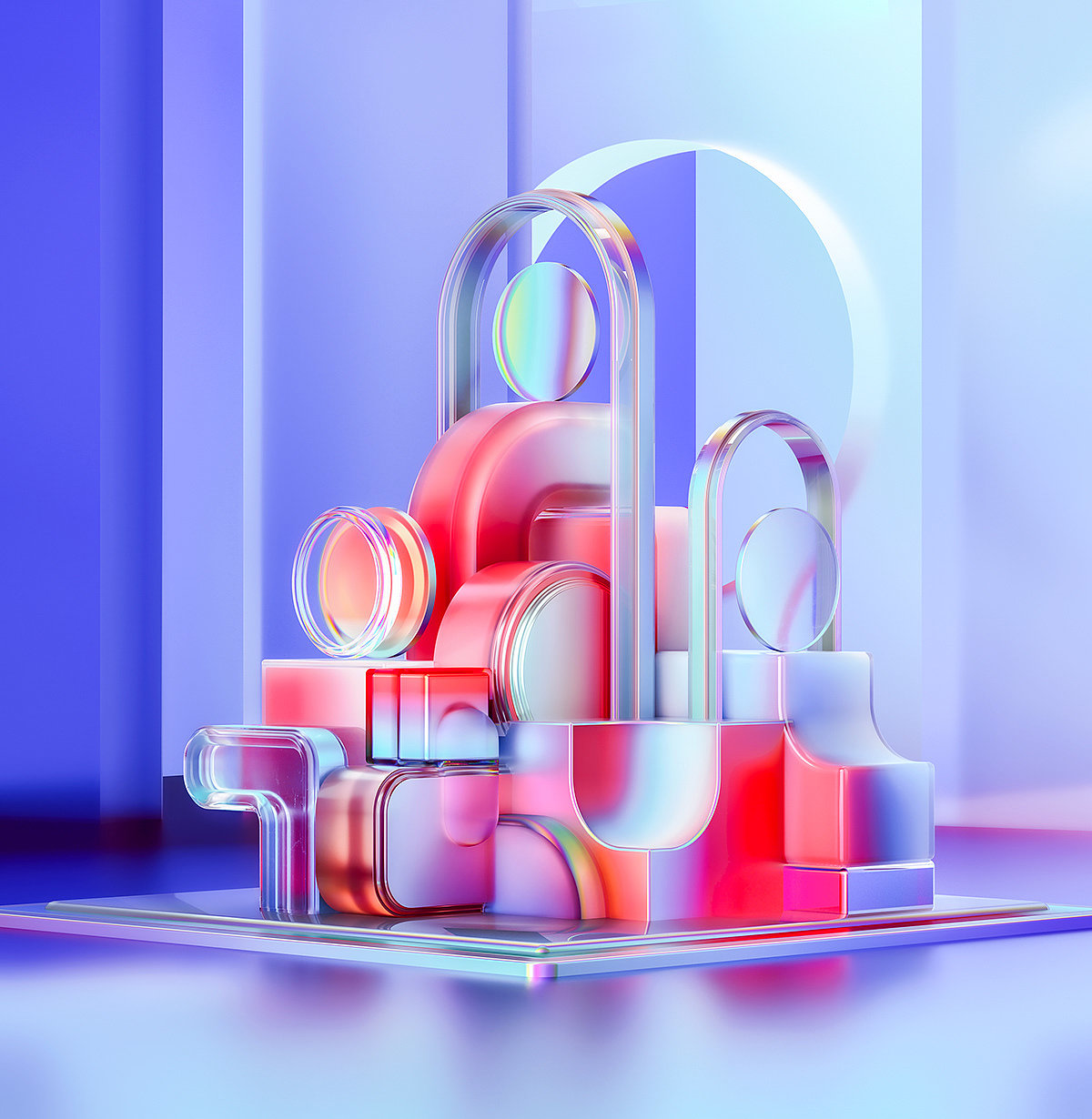Rob Ju árez，Artwork，Glass products，Color art，