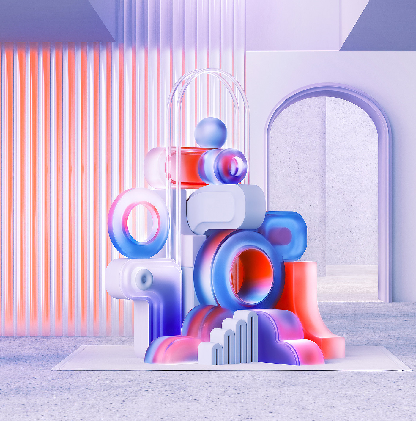 Rob Ju árez，Artwork，Glass products，Color art，