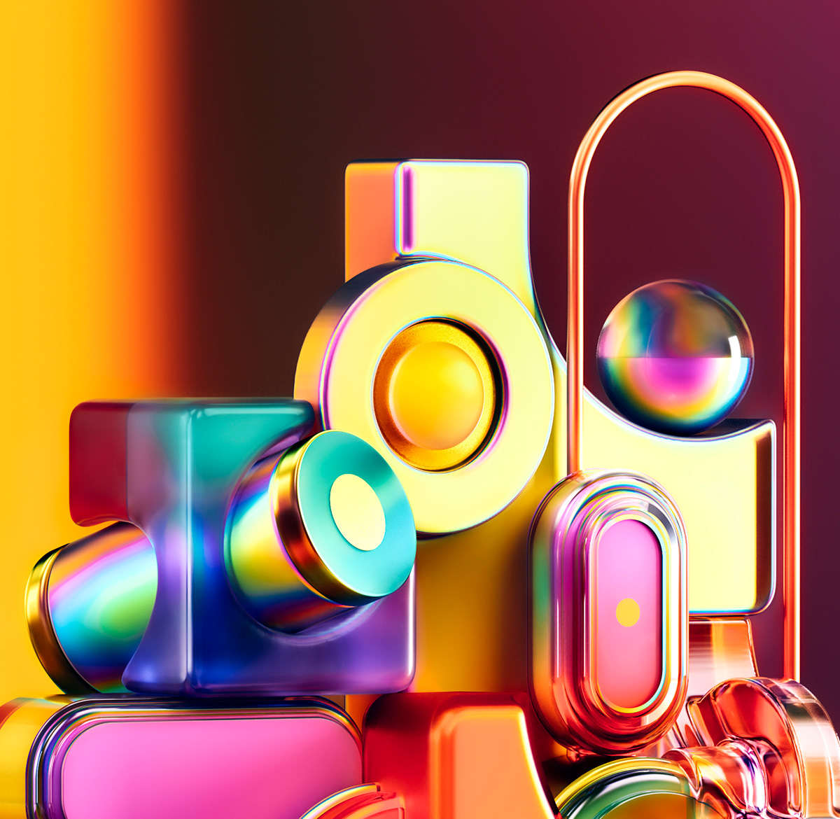 Rob Ju árez，Artwork，Glass products，Color art，