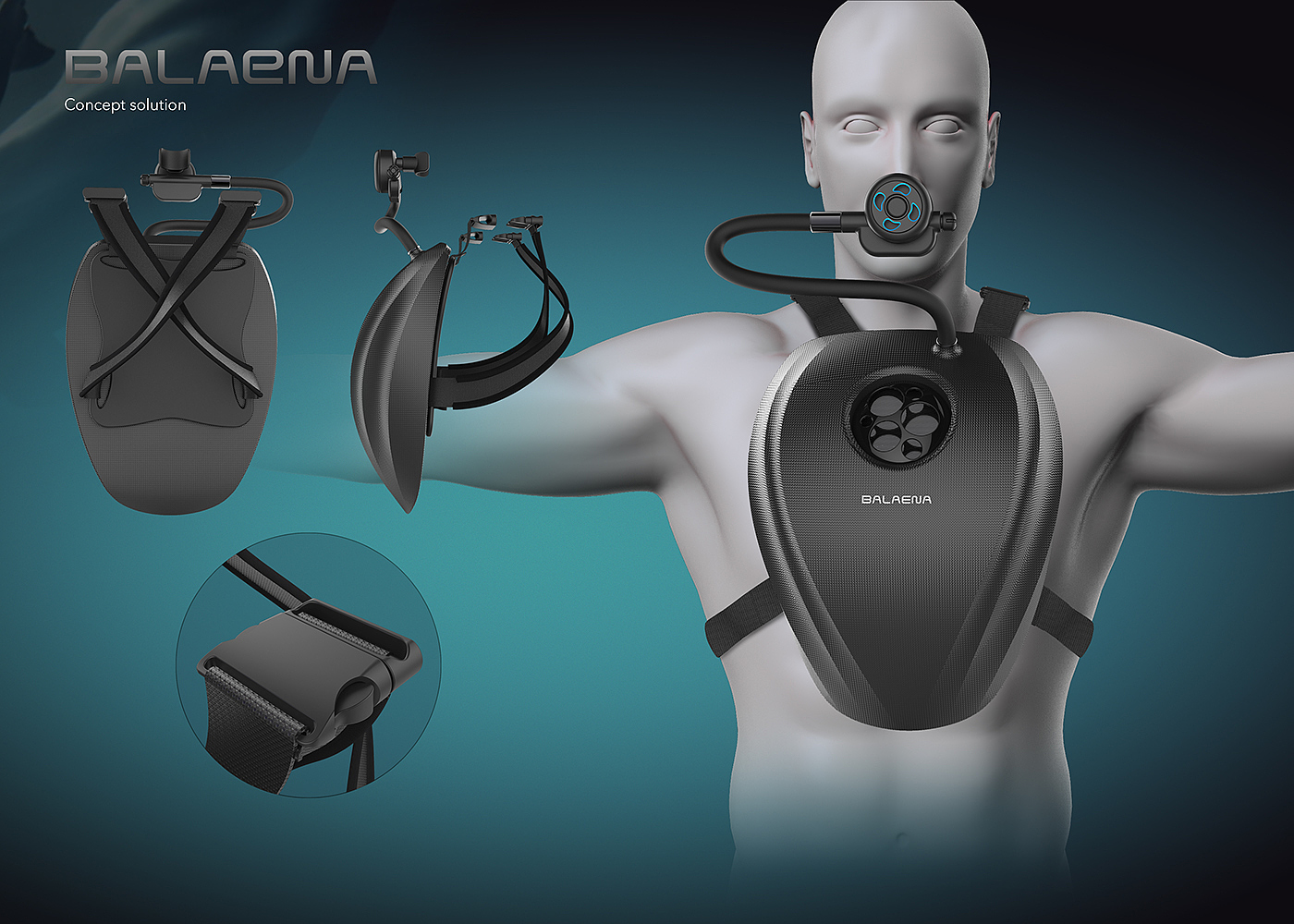 respirator，diving，conceptual design，outdoor sport，oxygen，