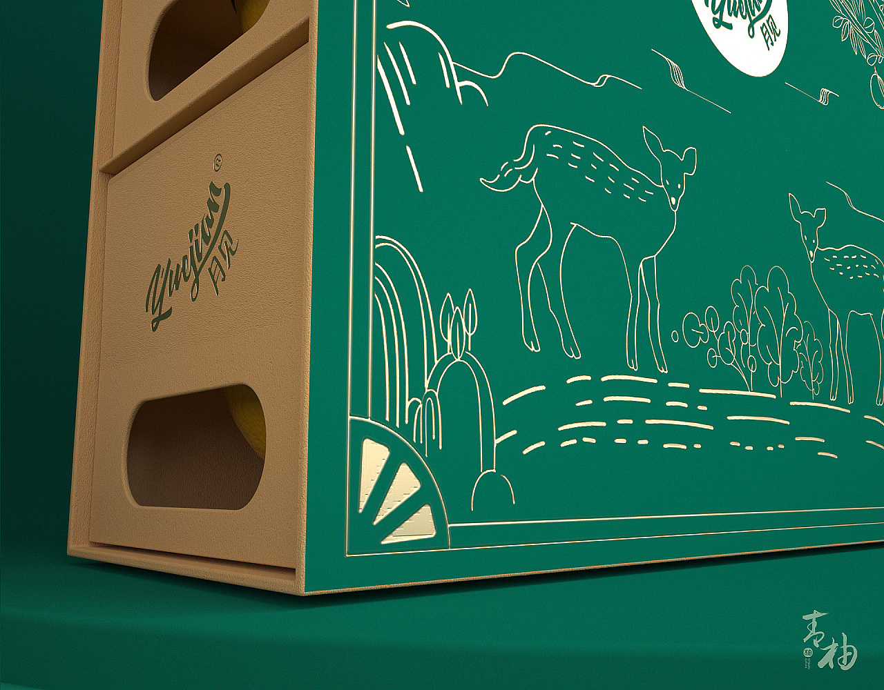packing design，Grapefruit packaging，Fruit packaging，Food packaging，Appearance design，Fruit gift box design，Green pomelo design，Gift box packaging design，