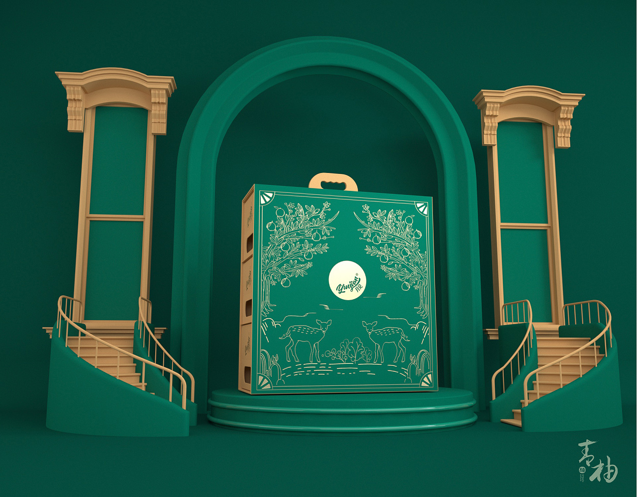 packing design，Grapefruit packaging，Fruit packaging，Food packaging，Appearance design，Fruit gift box design，Green pomelo design，Gift box packaging design，