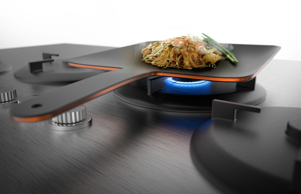 red dot，Frying pan，curve，the republic of korea，beautiful，Kitchenware，