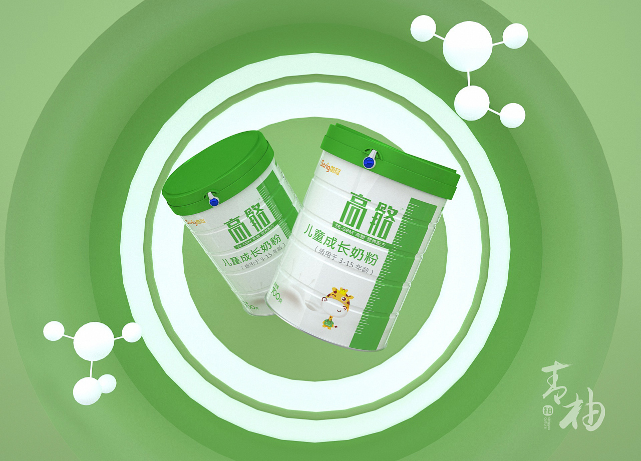 packing design，Milk powder packaging，Milk powder packaging design，First crown packaging design，Growth milk powder packaging，Maternal and infant packaging，Baby product design，Green pomelo design，
