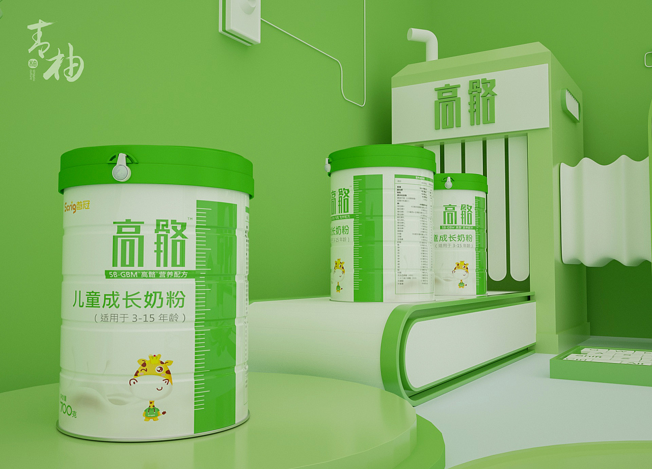 packing design，Milk powder packaging，Milk powder packaging design，First crown packaging design，Growth milk powder packaging，Maternal and infant packaging，Baby product design，Green pomelo design，