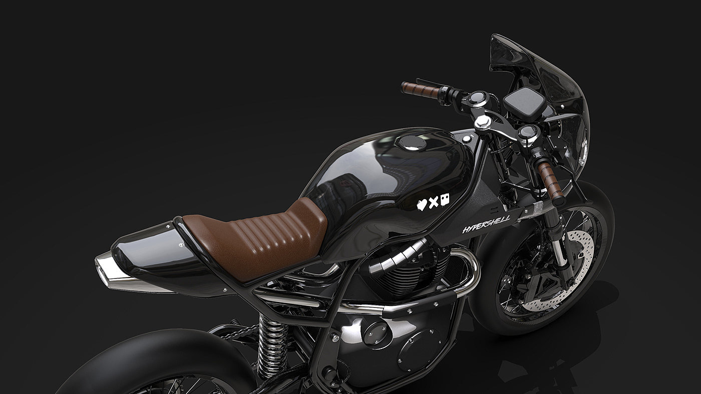 Hand drawn，motorcycle，Hypershell Twin，Render，