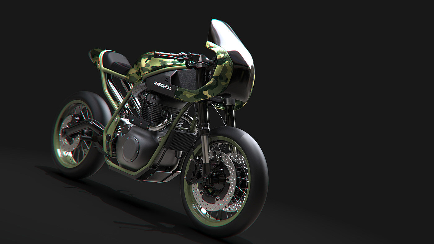 Hand drawn，motorcycle，Hypershell Twin，Render，