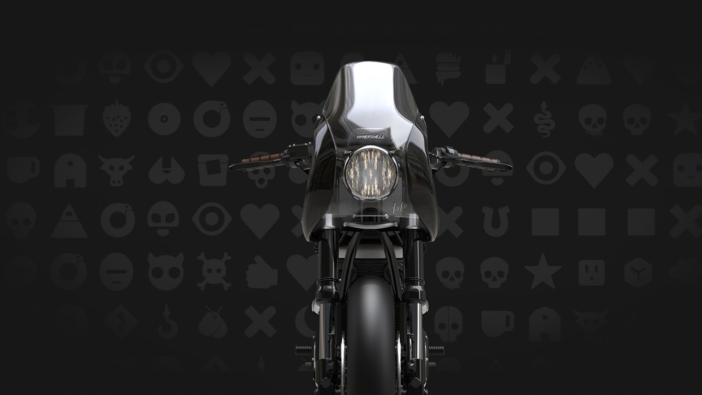 Hand drawn，motorcycle，Hypershell Twin，Render，