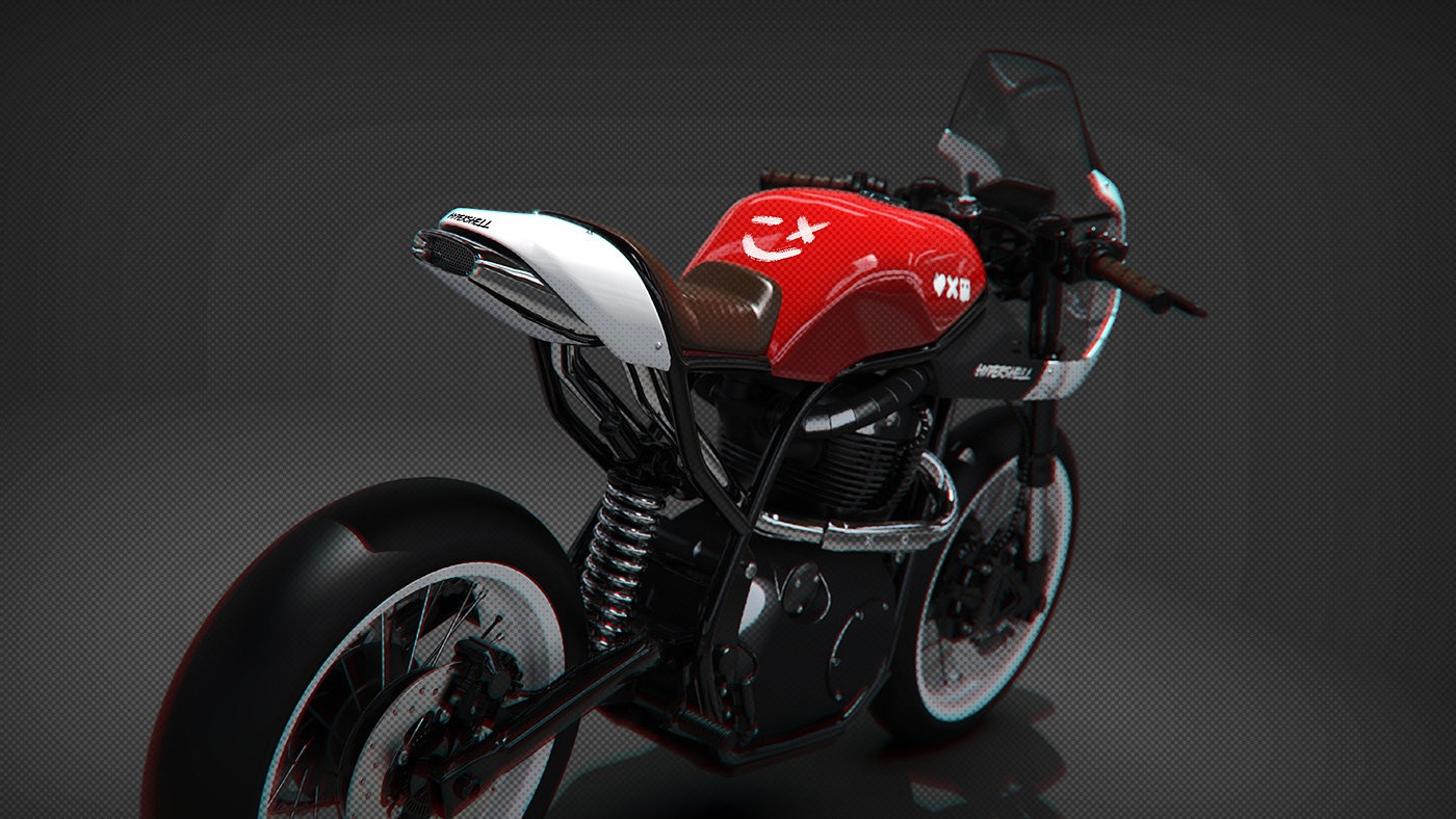 Hand drawn，motorcycle，Hypershell Twin，Render，