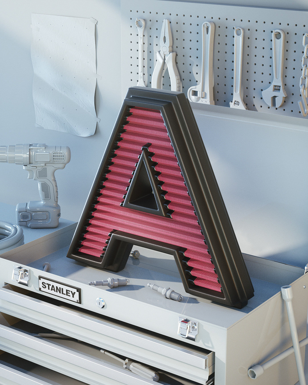 36 Days of Type，c4d，3d建模，