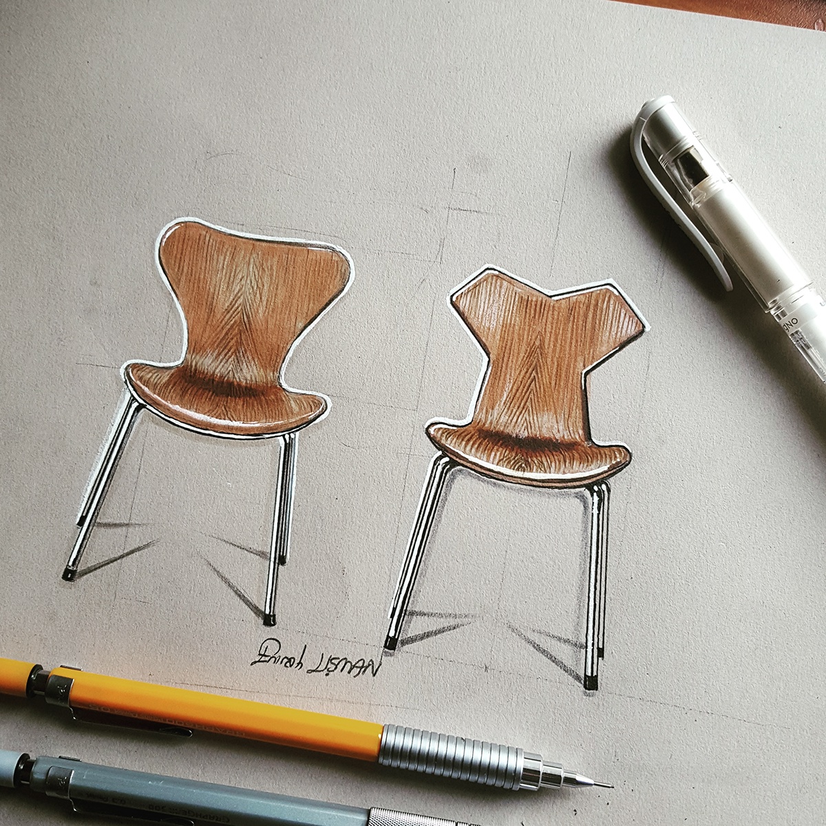 Sman's name，turkey，Hand drawn，chair，two thousand and seventeen，sketchbook，