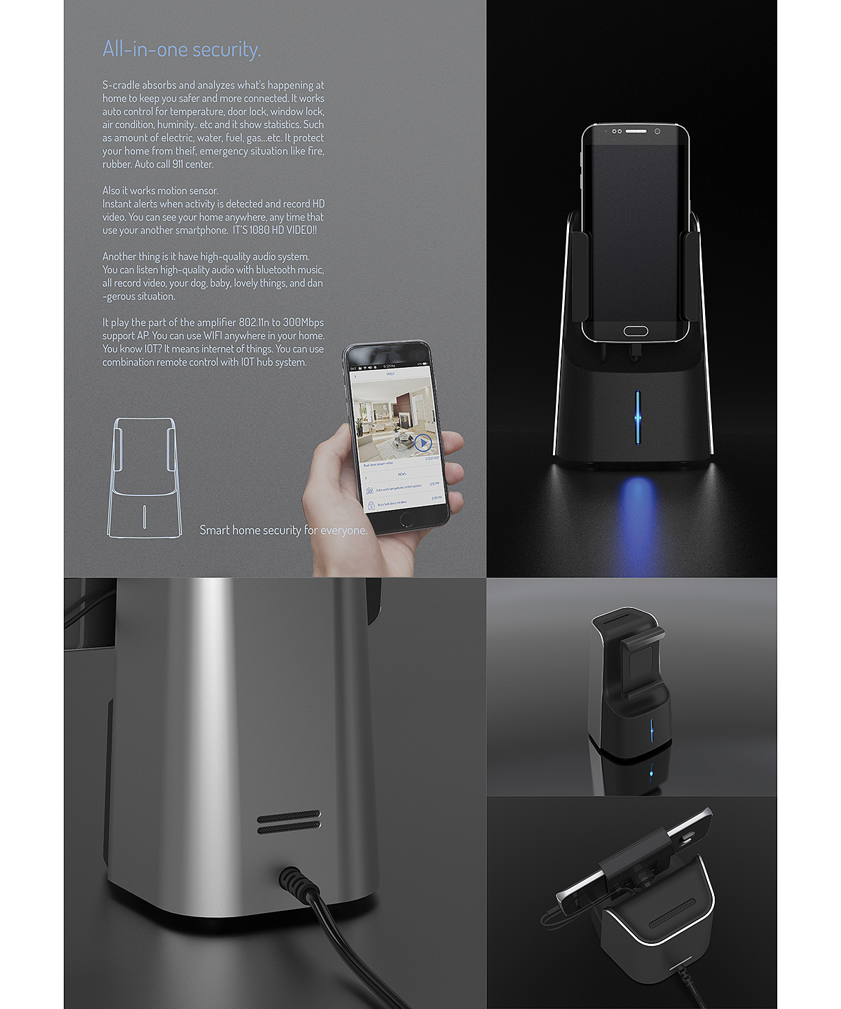 Smart home，Mobile control，S CRADLE，Monitoring equipment，Intelligent alarm，Video control，