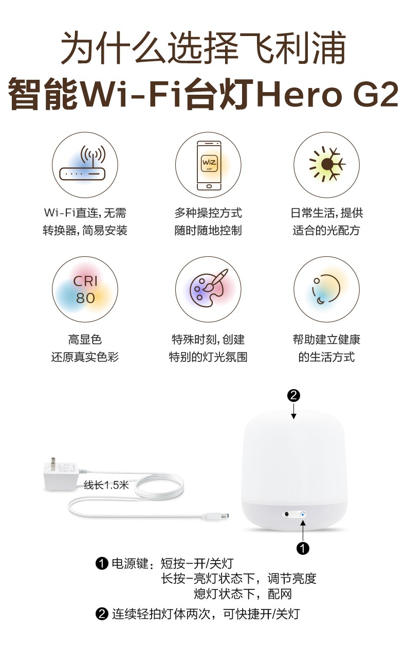 Bedside lamp，Philips，wiz，Desk lamp，philips，