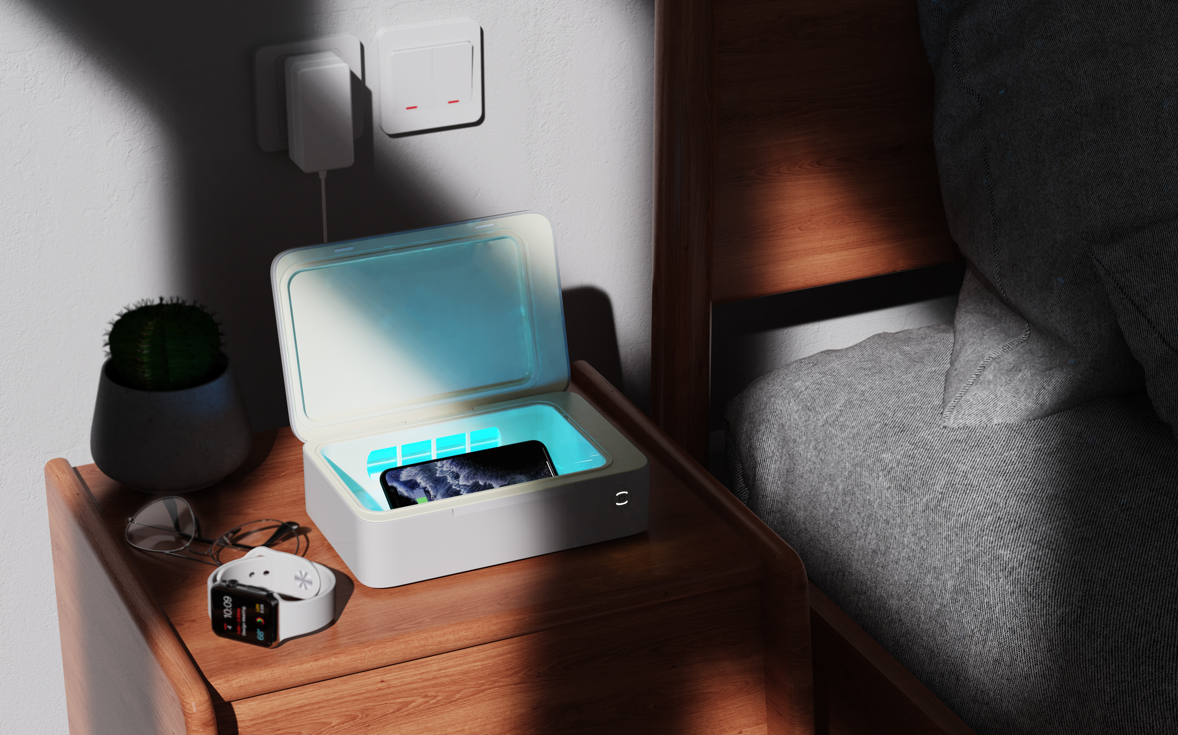 Ultraviolet sterilization，UVC，ozone，Wireless charging，Qi，