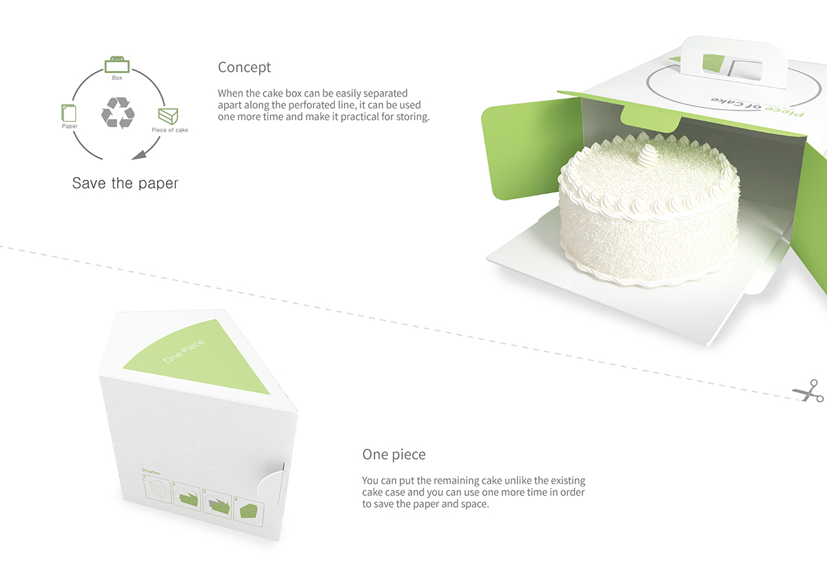 packing design，Cake box，Piece of Cake，